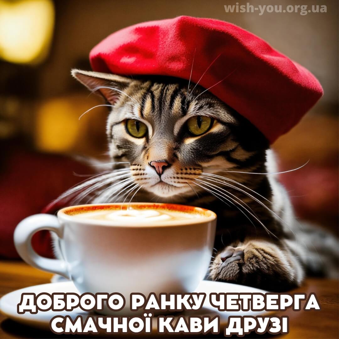 Нова листівка з четвергом з чашкою кави 4