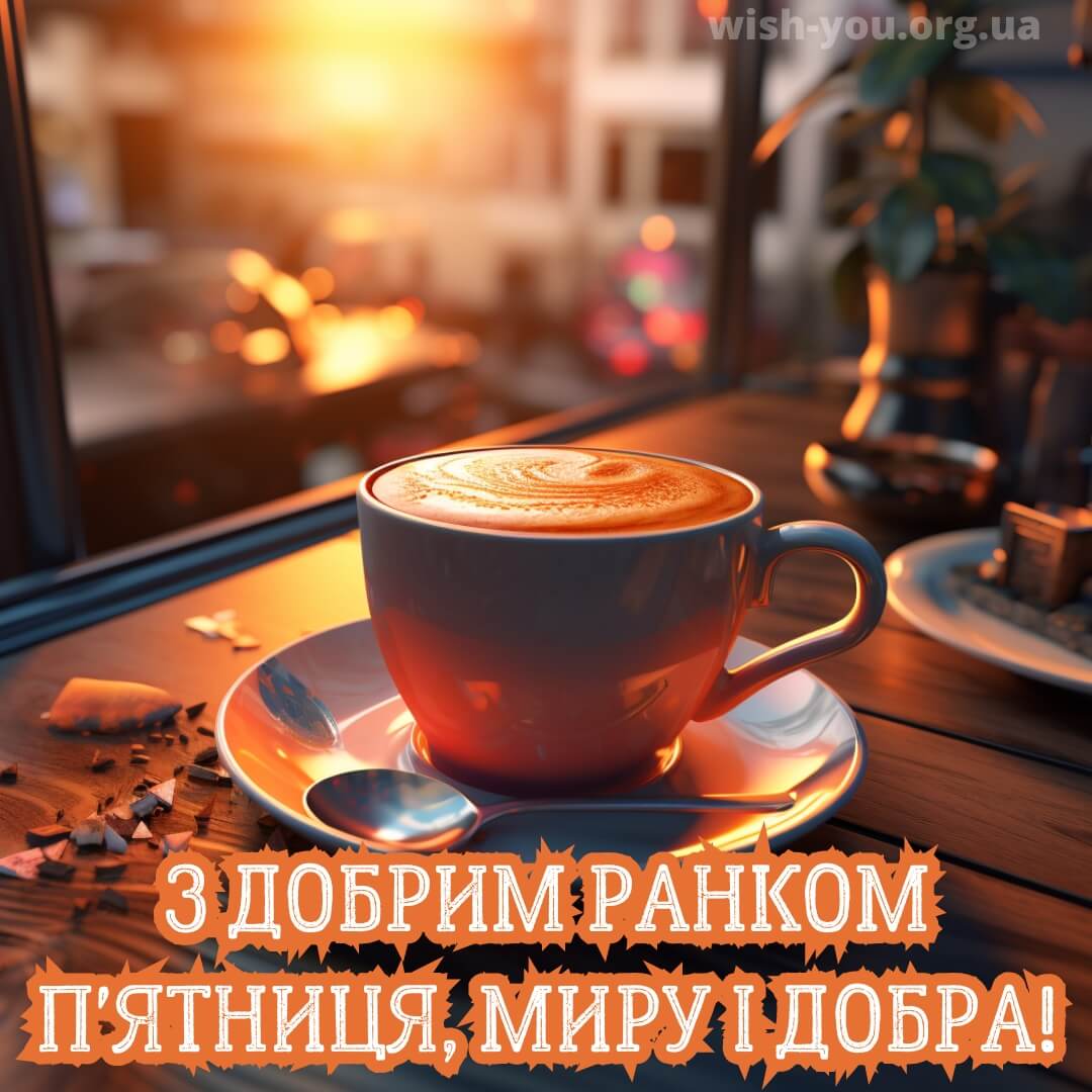 Нова листівка з пятницею з чашкою кави 1