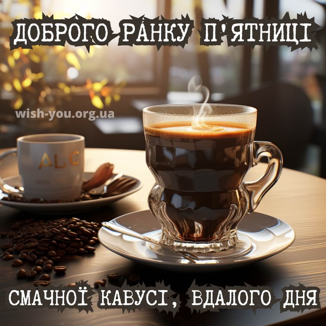 Нова листівка з пятницею з чашкою кави 10