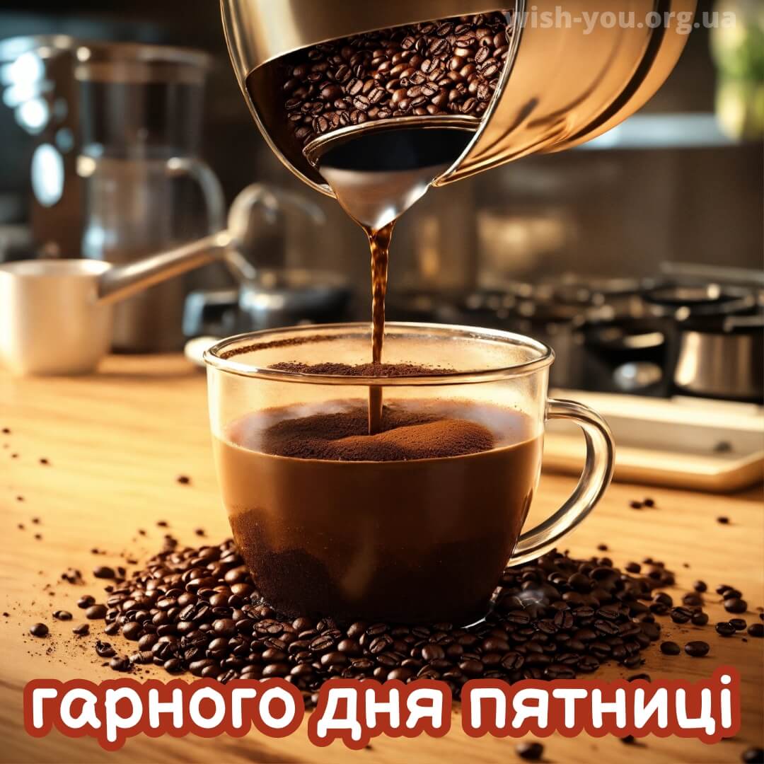 Нова листівка з пятницею з чашкою кави 6