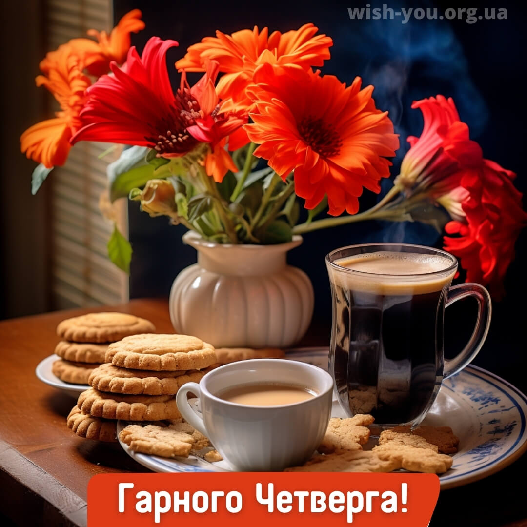 Нові картинки з добрим ранком четверга квіти українською мовою